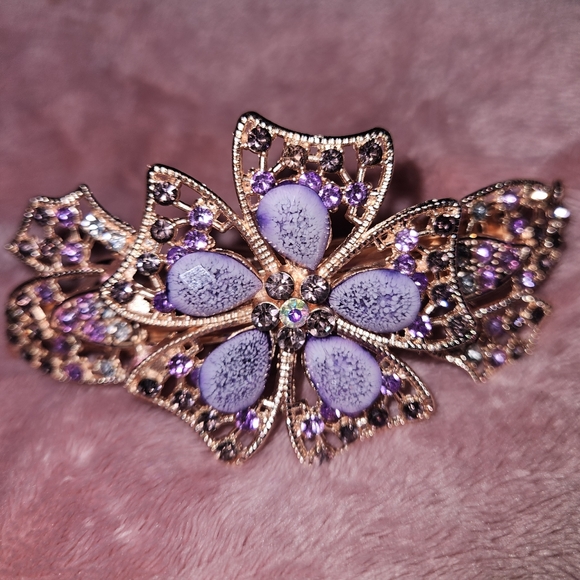 NWT Hair Clip Assessory (Purple & Gold) - Picture 2 of 11